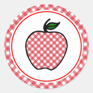 Pegatinas de manzana retro para maestros