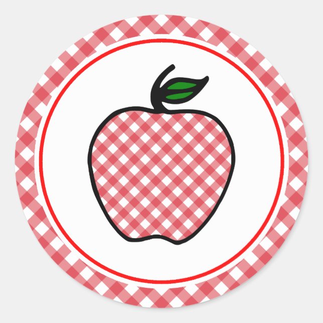 Pegatinas de manzana retro para maestros (Anverso)