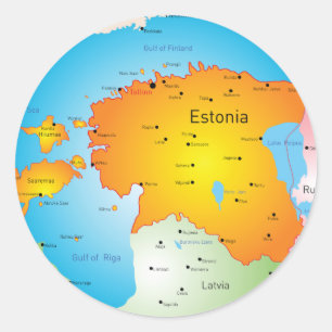 Pegatinas de mapas de Estonia