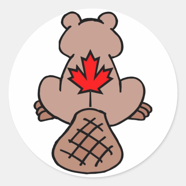 Pegatinas de Maple Leaf Beaver (Anverso)