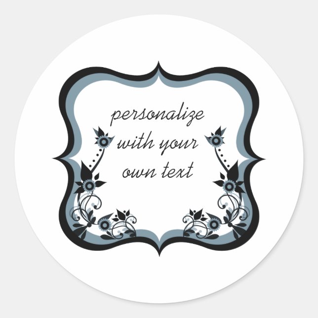 Pegatinas de marco floral, oscuro perwinkle (Anverso)