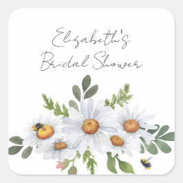 Pegatinas de margarita blanca para fiesta de solte