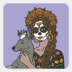 Pegatinas de Marigold y Perro Xolo del Día de los 