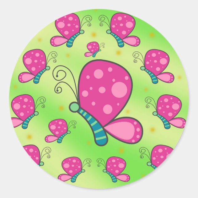 Pegatinas de mariposa de color magenta (Anverso)