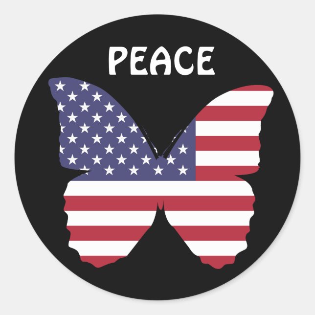 pegatinas de mariposa de la bandera estadounidense (Anverso)