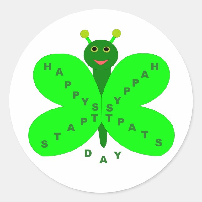 Pegatinas de mariposas del Día de San Patricio (Anverso)