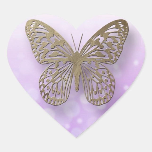 Pegatinas de mariposas Lavender Purple Gold (Anverso)
