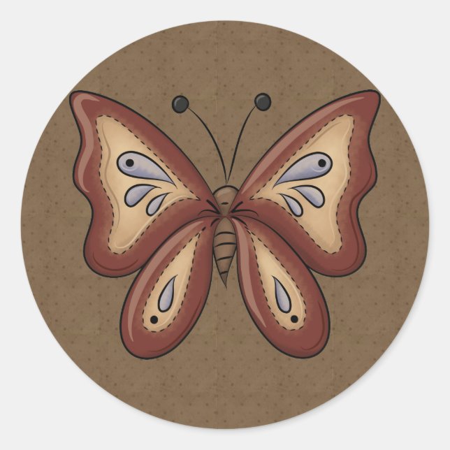 Pegatinas de mariposas otoñales del país francés (Anverso)