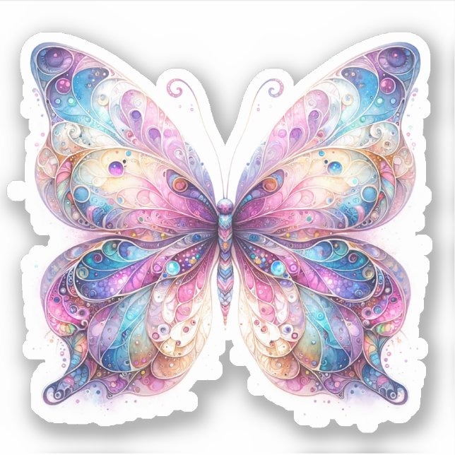 Pegatinas de mariposas Pastel singulares (Anverso)