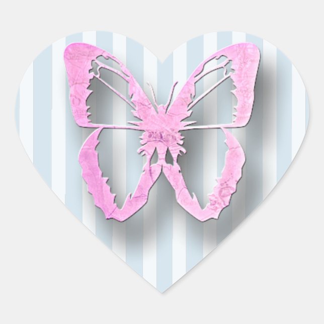 Pegatinas de mariposas rosas y azules (Anverso)