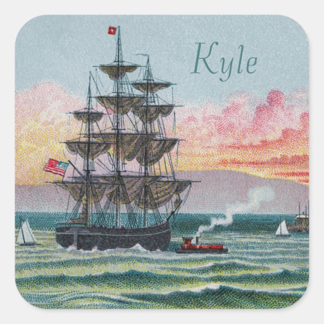 Pegatinas de Martha's Vineyard Square (Anverso)