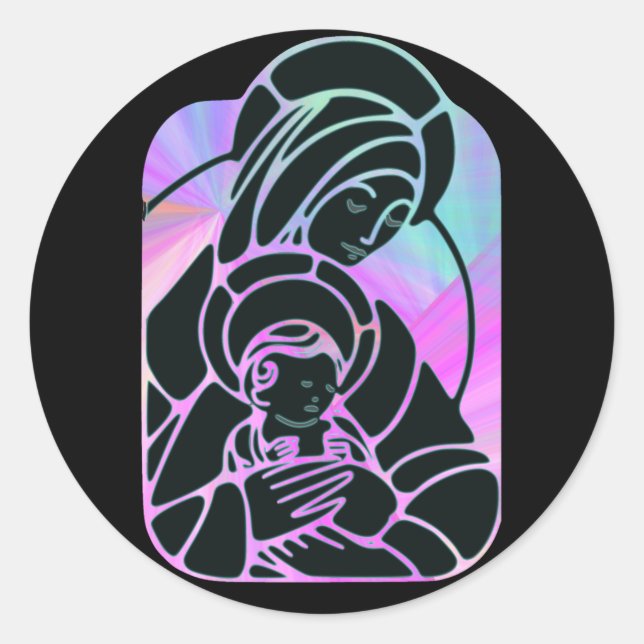 pegatinas de mary y baby jesus (Anverso)