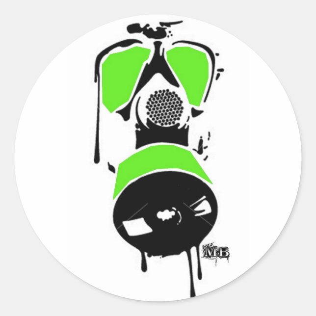 PEGATINAS de Máscara Verde y Negro de MB (Anverso)