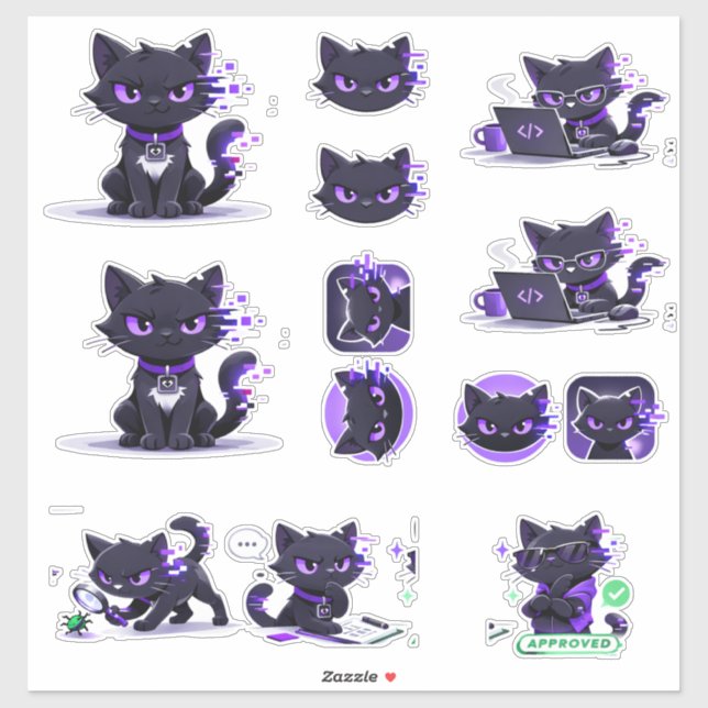 Pegatinas de Mascota de Gato (Hoja)