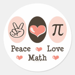Pegatinas de matemáticas de Peace Love