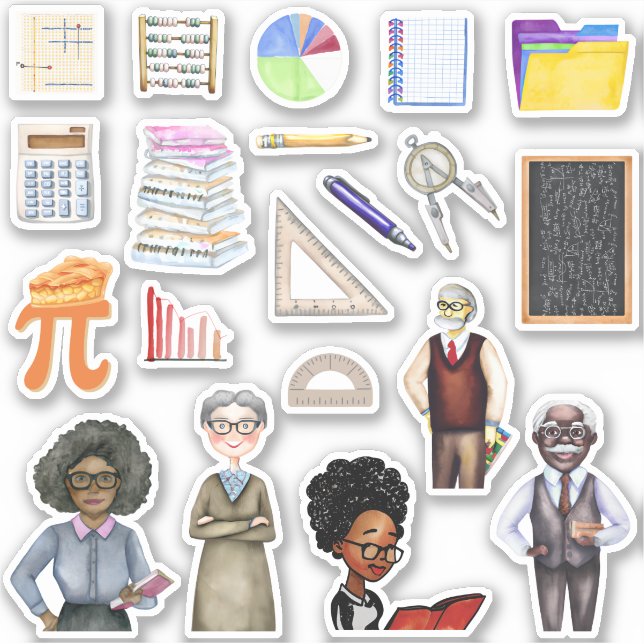 Pegatinas de Math Math School (Anverso)