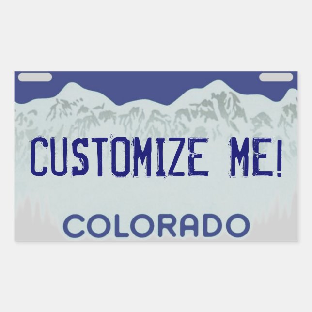 pegatinas de matrículas azules de Colorado en pers (Anverso)