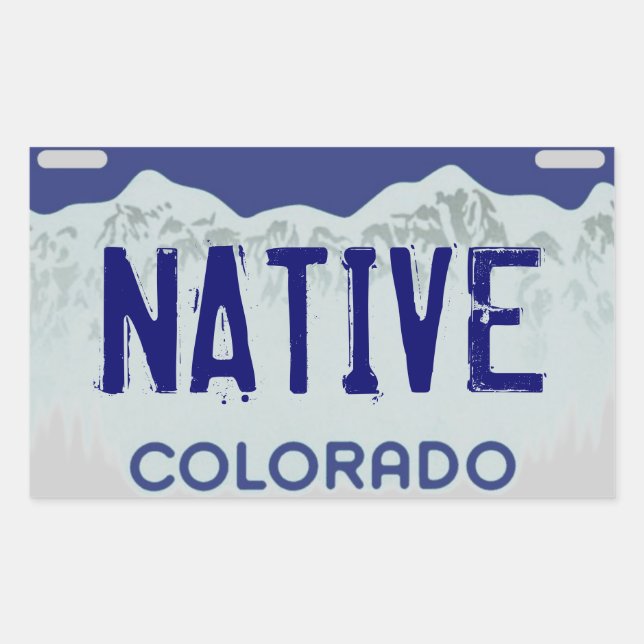 Pegatinas de matrículas azules de Colorado nativo (Anverso)