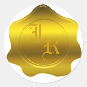 Pegatinas de matrimonio de sellos de lana de monog