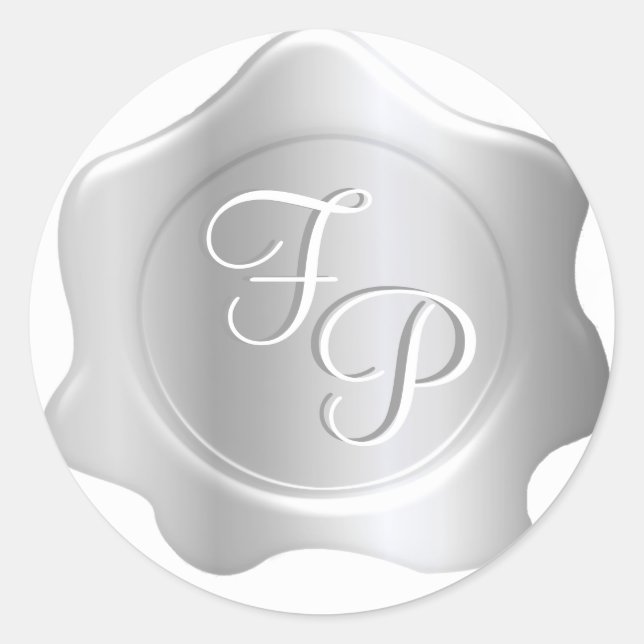 Pegatinas de matrimonio de sellos de lana de monog (Anverso)