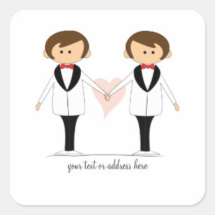 Pegatinas de matrimonio para dos novios