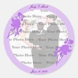 Pegatinas de matrimonio personalizado de flores mo