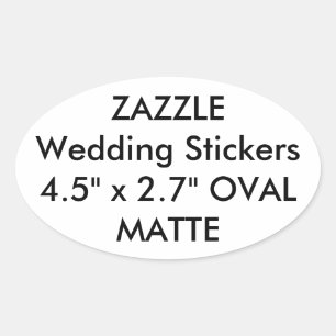 Pegatinas de matrimonio personalizado OVAL MATTE (