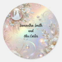 Pegatinas de matrimonio romántico