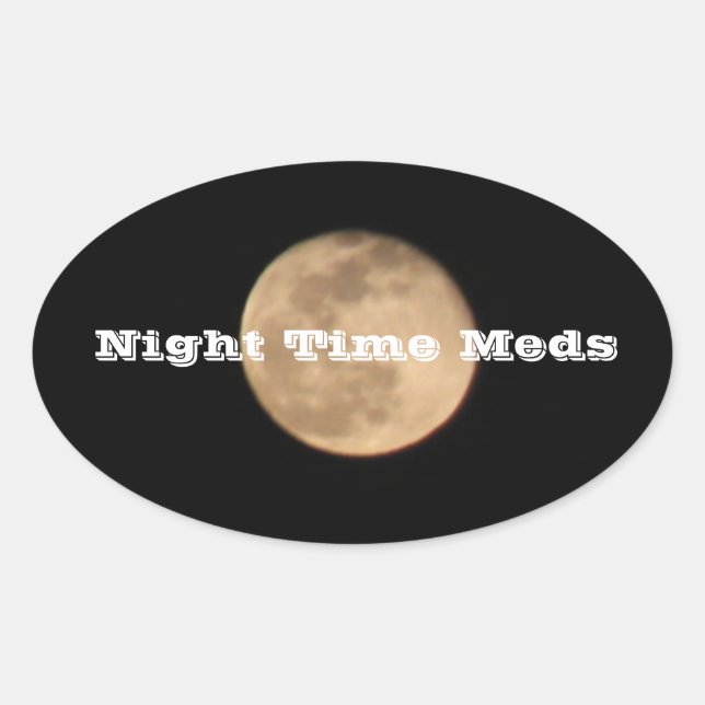 Pegatinas de Mediana Luna Llena Nocturna (Anverso)