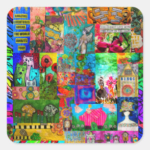 Pegatinas de medios mixtos singulares y coloridos