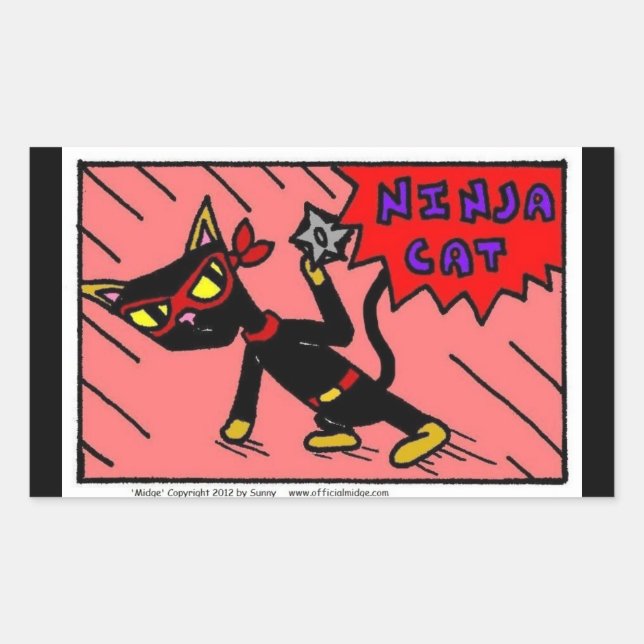 Pegatinas de Mel NINJA CAT - Conjunto de 20 (Anverso)