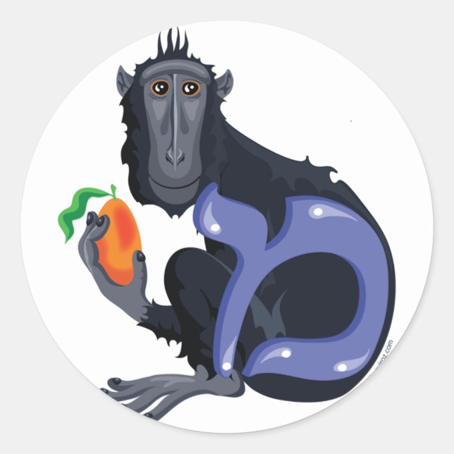 Pegatinas de Mem Hebrew Aleph Bet (Alfabet) (Anverso)