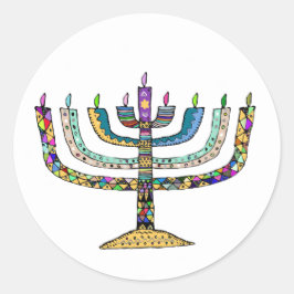 Pegatinas de Menorah de Hanukkah Hermosa para Favo