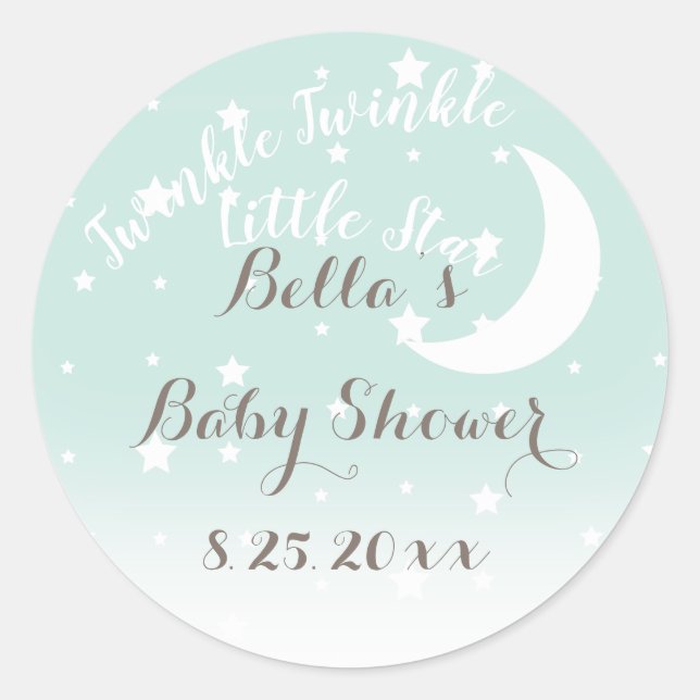 Pegatinas de Menta de Twinkle Twinkle Little Star (Anverso)
