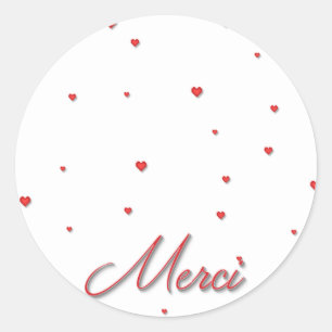 Pegatinas de Merci Red Hearts