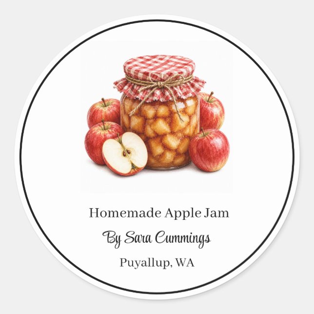Pegatinas de Mermelada Casera de Manzana (Anverso)