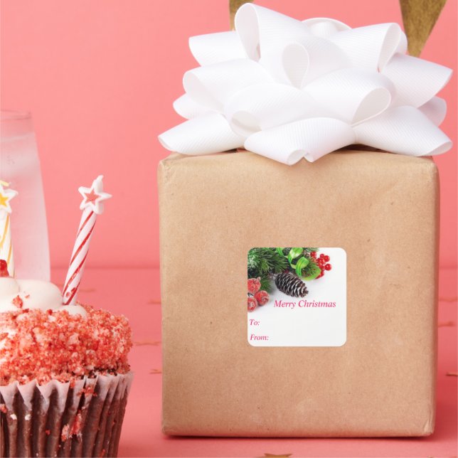 Pegatinas de Merry Christmas Pine Cone (Fiesta)