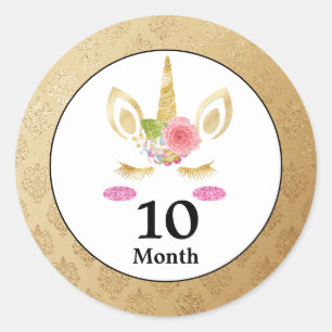 Pegatinas de mes de bebé unicornio