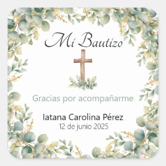Pegatinas de Mi Bautizo - Pegatinas de bautismo cu