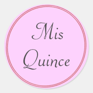 Pegatinas de Mis Quince en rosa