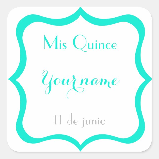Pegatinas de Mis Quince - Personalizar (Anverso)