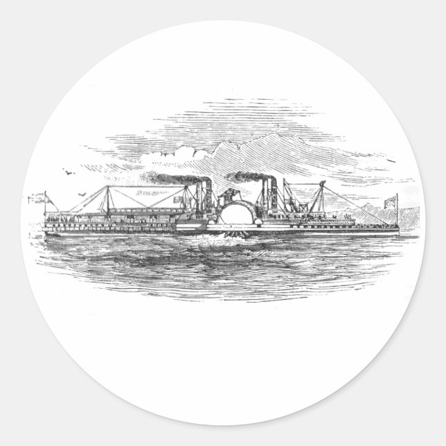 Pegatinas de Mississippi Steamboat (Anverso)
