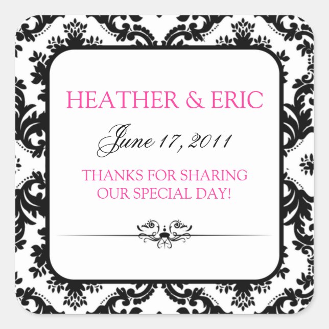 Pegatinas de moda Damask Square (Anverso)