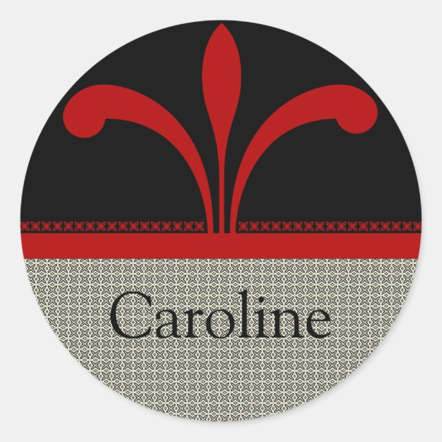 Pegatinas de Moda floral, rojo oscuro (Anverso)