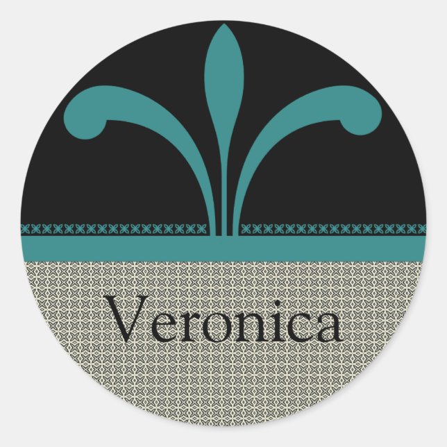 Pegatinas de Moda floral, Verde azulados (Anverso)