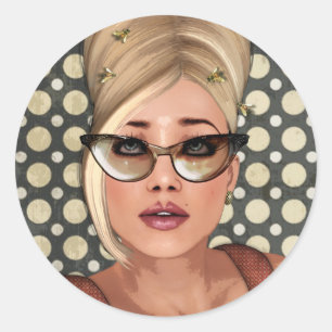 Pegatinas de Moda Retro de Belinda Beehive