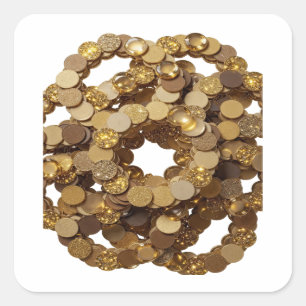 Pegatinas de monedas de oro doradas vivas