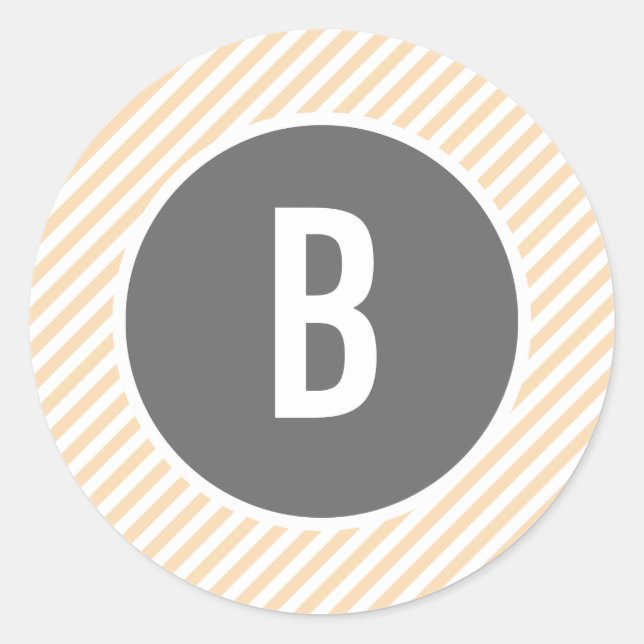 Pegatinas de monograma de bandas naranjas (Anverso)