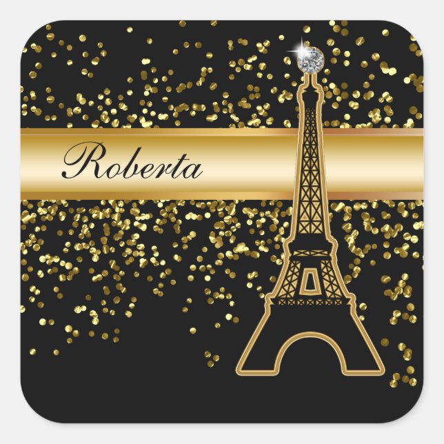 Pegatinas de Monograma de Bling (Anverso)