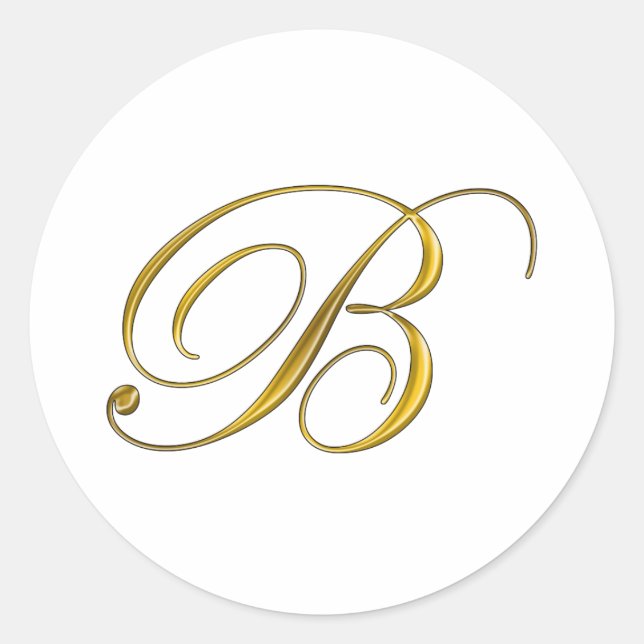 Pegatinas de monograma inicial B dorado (Anverso)